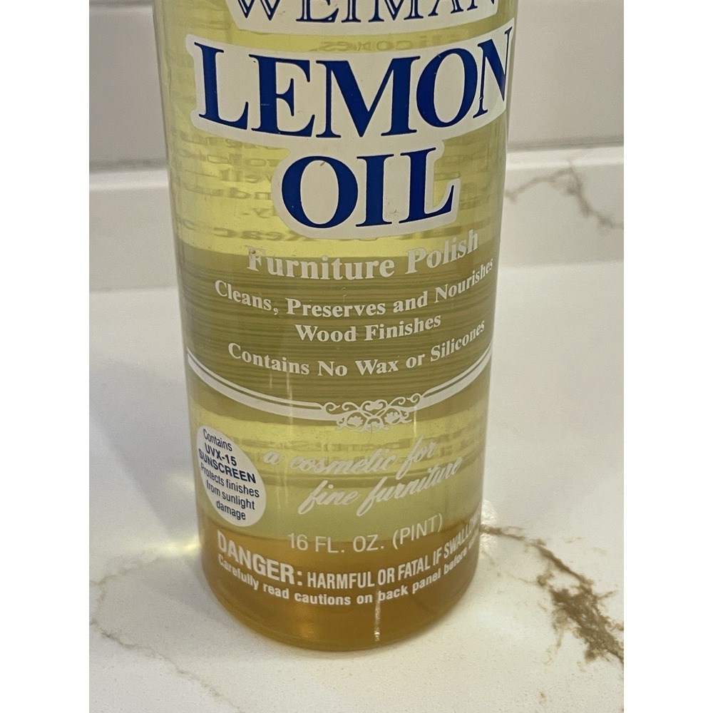 Weiman Lemon Oil Furniture Polish Wood Clean Preserve Sunscreen 16 f oz 95% Full - Picture 2 of 5